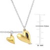 EVERLY JEWELRY | Two-Tone Silver Heart Charm Necklace and Bracelet Set -17.5 in + 8 in-Multiple Metal Color Option - 3 of 4