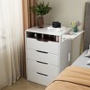 YONWAY 3 in 1 Vanity Desk with Plip Top Mirror, 3 Drawers & Cushion Stool Vanity Table Set, for Bedroom - 4 of 4