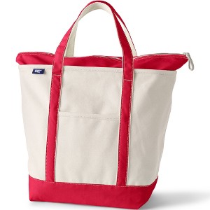 Lands' End Zip Top Canvas Tote Bag - 1 of 4