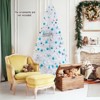 Tangkula 5/6/7/8FT Artificial White PVC Christmas Tree Outdoor w/ Metal Stand and Anti-scratching Cover - 2 of 4