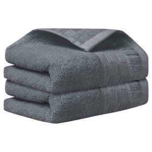 Unique Bargains Plaid Pattern Highly Absorbent Towel for Bathroom Camping Gym 2 Packs - 1 of 4