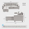 Corner Sofa with Reversible Chaise Lounge, Corduroy L-Shaped Sectional Sofa with Pocket Spring - 3 of 4