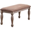 Kings Brand Almon 2 Tone Brown Wood Upholstered Dinette Dining Room Bench - 2 of 4