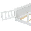 PAGED Twin Size Floor Bed Modern Pine Bed Frame with Built-In Book Storage, Guardrails and Opening for Bedroom, Easy Assembly - 3 of 4
