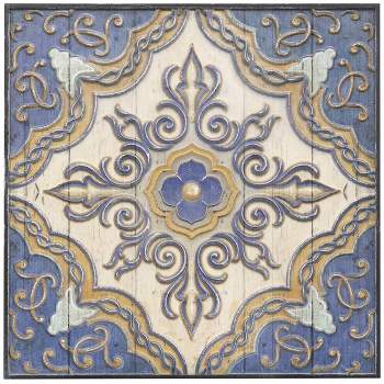 Wooden Mesmerizing I Mandala Wall Decor White/Blue - StyleCraft