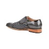 Gino Vitale | Double Monk Strap Houndstooth Medallion Cap Toe Dress Shoes - 2 of 3