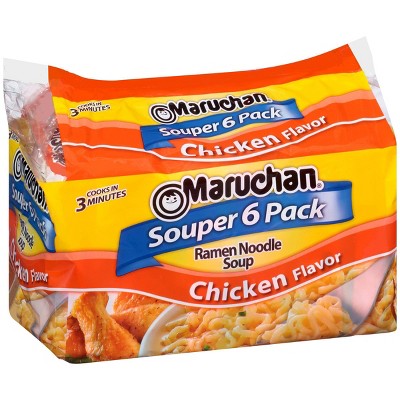 Maruchan Souper 6-Pack Chicken Ramen Noodle Soup - 18Oz/6Ct : Target
