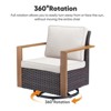 Buenhomino 4 Pieces Patio Furniture Sets, Wicker Patio Swivel Glider Chairs Set with 2 Ottoman, Outdoor Furniture Set for Outside Porch and Backyard - 4 of 4