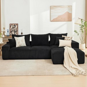 Acekool Oversized Modular L-Shaped Sectional Sofa, Chenille Upholstered Couch with Deep Seat, Right Chaise, No Assembly Required, for Living Room - 1 of 4