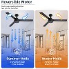 Modern Ceiling Fans without Lights 52 Inch Ceiling Fan No Light with Remote Outdoor Ceiling Fans for Patios Bedroom DC Motor Reversible 3 Blades Timer - 3 of 4