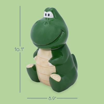 100 North Dolomite Ceramic 10 inch Everyday Cookie & Candy Jar with Airtight Lid: Kitchen Canisters, Pet Treat Containers, Tyrannosaurus Rex Dinosaur — фото 2