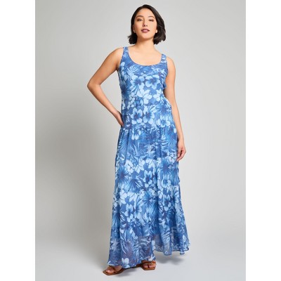 Jones New York Sleeveless Tiered Maxi Dress