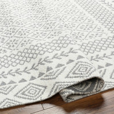 Handmade Gray and Beige Wool Rectangular Area Rug 8' x 10'