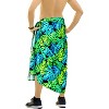 HAPPY BAY Men's Lava Lava Hawaiian Vacation Sarongs Summer Long Beach Cover Up Swimwear Holidays Pareo Beachwear for Men One Size Green, Leaf - 3 of 4
