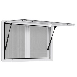 VEVOR Concession Window 36x24 in, Aluminum Alloy Service Window for Food Truck, Up to 85 Degrees Stand Serving Window with 2 Sliding Windows, White - 1 of 4