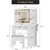 Vanity Desk Set with Mirror and Dimmable 3-Color Lights,Makeup Vanity Table with USB Charging,3 Storage Drawers&3 Shelves,Bedroom Furniture Set - 2 of 4