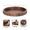 Kate and Laurel Lissi Round Tray, 15x15, Walnut Brown - 2 of 4