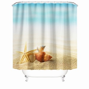 Conch Shower Curtains for Bathroom Waterproof Fabric Bath Curtain Durable Soft Stylish Bathroom Decor 72x72 Inch - 1 of 1