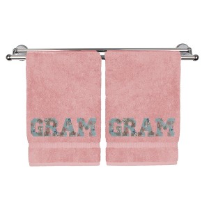 BC BARE COTTON Monogrammed Hand Towels, Personalized Gift, Set of 2 - Embroidered Writing with GAGA - 1 of 1
