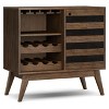 ORRD Solid Acacia Wood Wine Cabinet, Mid Century 8-Bottle & Stemware Rack with Adjustable Shelf, Handcrafted Rustic Bar Cabinet for Dining Room - 3 of 4