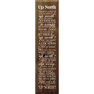 Slickblue Up North Wood Wall Sign – Rustic Quote for Cabin, Lake House, or Retreat Decor – 9x36 Inches, Color Options - 1 of 3
