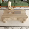 NicBex Vintage Lift-Top Storage Coffee Table with Fluted Panel Sides & Curved Corners,Irregular Tea table Center Table for Living Room,Study - 3 of 4