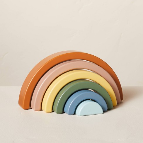 Toy Rainbow Wooden Block Stacker 6pc Hearth Hand With Magnolia Target