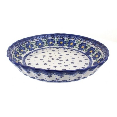 Blue Rose Polish Pottery 100 Vena Pie Plate