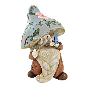 Roman 6.0 Inch Floral Gnome Figurine Mushroom Hat Flowers Gnome Figurines - 1 of 3