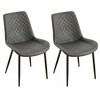 NicBex Faux Leather Dining Chairs Set of 2,Upholstered Armless Kitchen Chairs with High Back and Metal Legs for Dining Room,Kitchen - 2 of 4