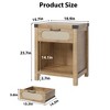 Nightstand with Drawer, Mid-Century Modern Bedside Table ¨C Boho Rattan & Iron Accents, Compact Storage for Bedroom - 2 of 4