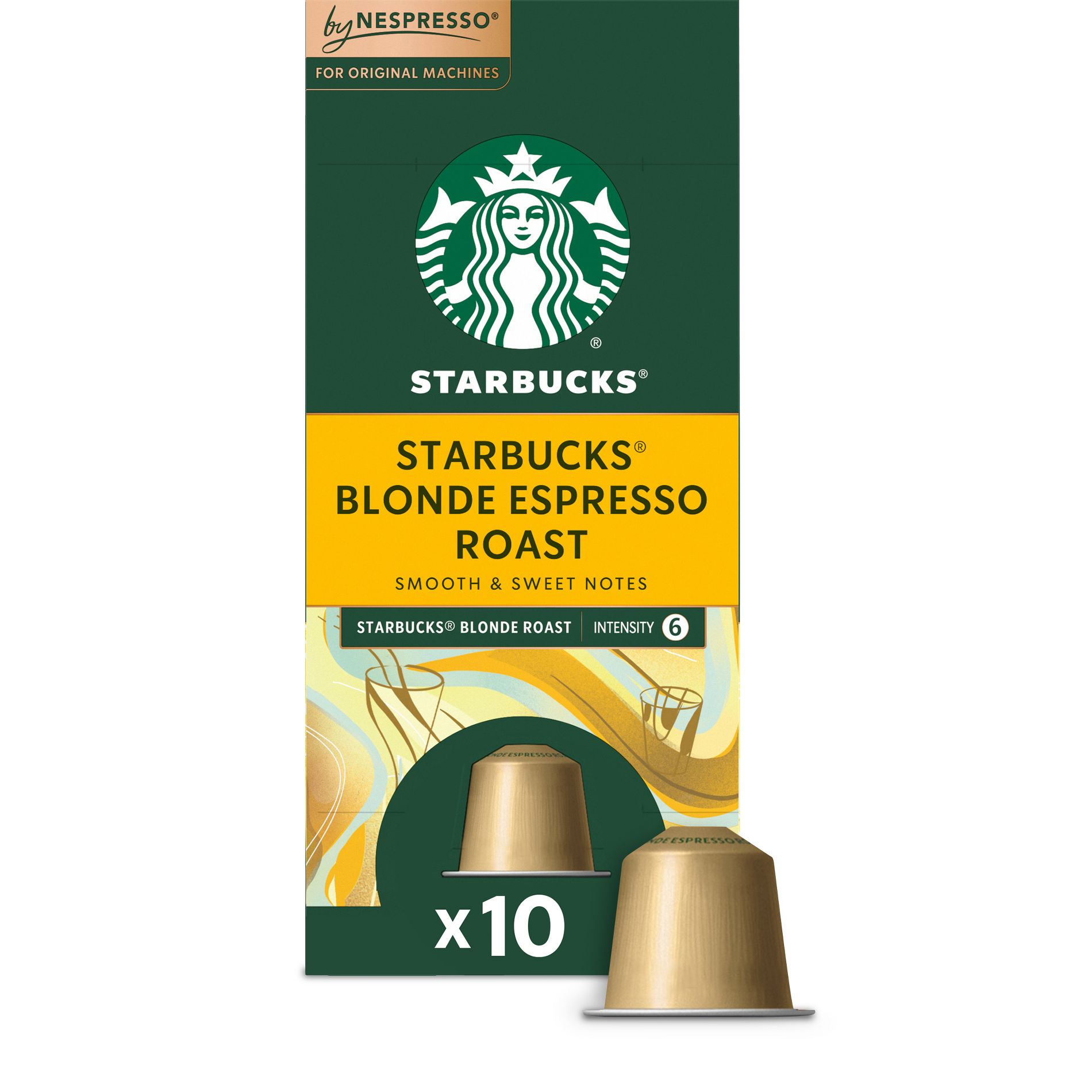 Starbucks by Nespresso Original Line Pods Light Roast Coffee Blonde Espresso Roast - 10ct