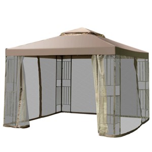 Costway Outdoor 10'x10' Gazebo Canopy Shelter Awning Tent Patio Screw-free structure Garden - 1 of 4