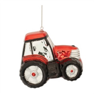 Glittered Glass Tractor Ornament (Set of 6) - 1 of 2