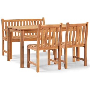 vidaXL Garden Dining Set Teak Fine Sanded Hardwood Medium - 1 of 4