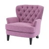 Vintage Upholstered Accent Chair,Lounge Chair with Wood Legs and Curved Backrest,Nailhead Trim Chair for Living Room or Office-Baofuwish - 3 of 4