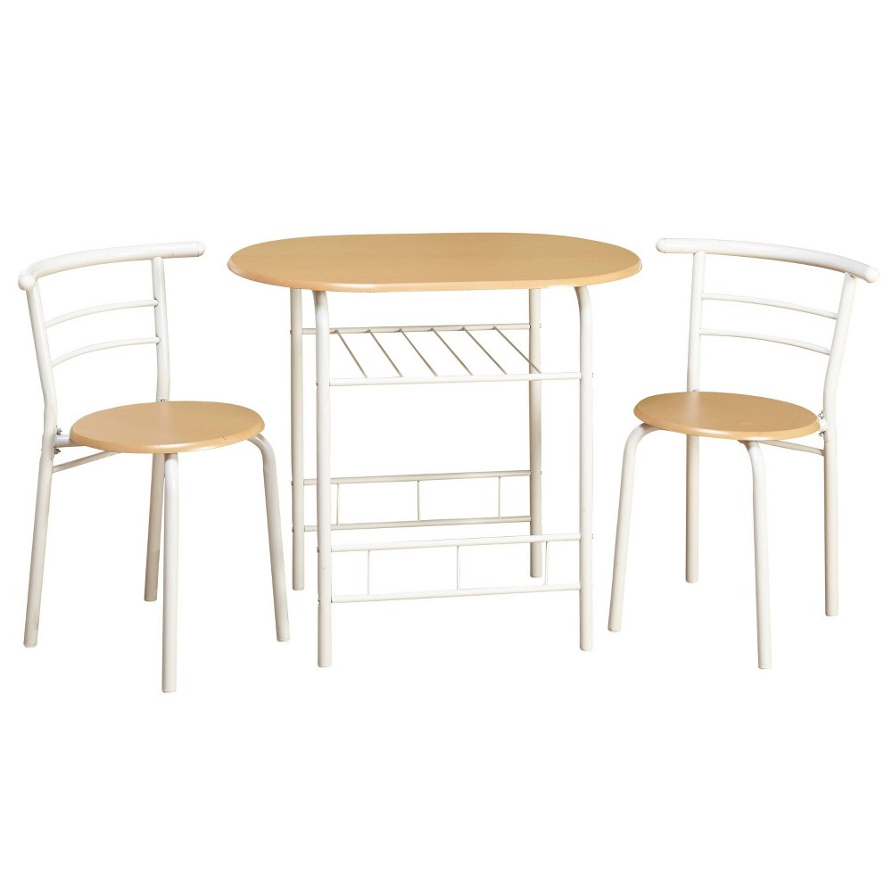 Photos - Dining Table 3pc Bistro Dining Sets White/Natural - Buylateral
