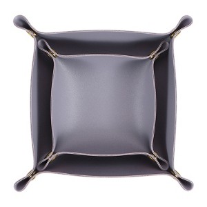 Unique Bargains Foldable Desk Organizing Key Coin Jewelry Storage Trays 7" x 7" 5.3" x 5.3" 2 Pcs - 1 of 4