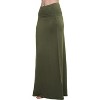 Women's Fold-Over Flare Maxi Skirt - Stylish Spandex Long Skirt for All-Day Comfort Army Green - 4 of 4