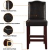 Yaheetech Counter Stools Barstools Set of 2 Classic Upholstered Faux Leather With Padded High Backrest - 4 of 4