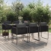 vidaXL Patio Dining Set Black Outdoor Furniture - 63" Table Length 6 Piece Set - 2 of 4