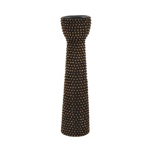 Sagebrook Home 16" Ceramic Spiked Candle Holder - Contemporary Black and Gold Gothic Bold Decorative Candle Holder for Home, Office, Event Decor - 1 of 4