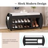 Airsurfer Shoe Storage Bench with Cushion ¨C Retro Entryway Bench with Curved Sides and Open Shelf, Multifunctional Design for Hallway or Living Room - 4 of 4