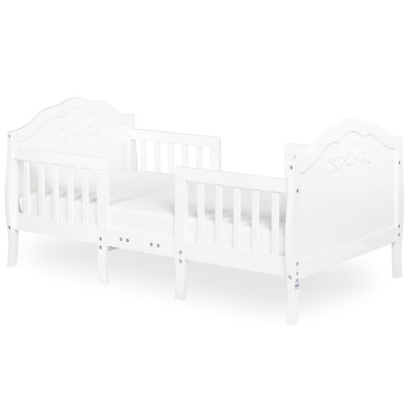 SweetPea Baby Rose 3-in-1 Convertible Toddler Bed in Lavender with New Zealand Pinewood White Safety Rail, 3 of 12