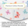 BreathableBaby Cotton Percale Fitted Sheet, For 52" x 28" Crib & Toddler Bed Mattress, AFB Butterflies (2-Pack) - 2 of 4