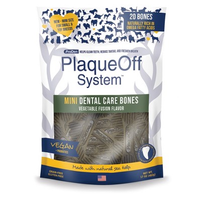 ProDen PlaqueOff System MINI Dental Care Bones with Vegetable Fusion Flavor for Dogs 12 oz