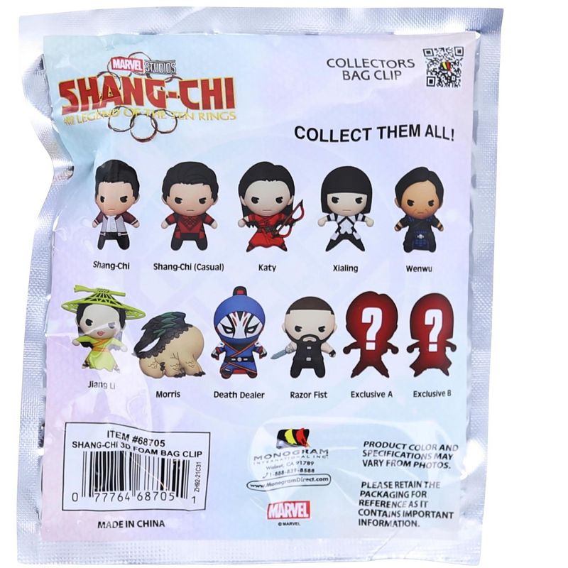 Monogram International Inc. Marvel Shang-Chi 3D Foam Bag Clip | One Random, 2 of 3