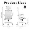 Lirago Mesh Office Chair w/Headrest - Adjustable Lumbar & Flip-Up Armrests, White - 4 of 4