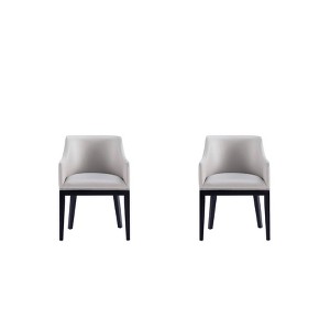 Set of 2 Gansevoort Modern Faux Leather Dining Armchairs - Manhattan Comfort - 1 of 4