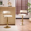 Karl Home Cream Corduroy Upholstered Adjustable Bar Stool With Gold Tone Base - 3 of 4